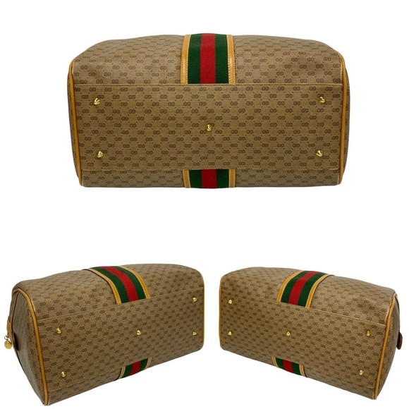 Gucci Sherry Line GG Mini Boston Bag Brown - Picture 7 of 11